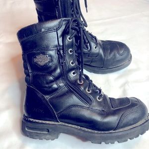 Harley-Davidson Mens Rid dick 8” lace up black leather motorcycle boots